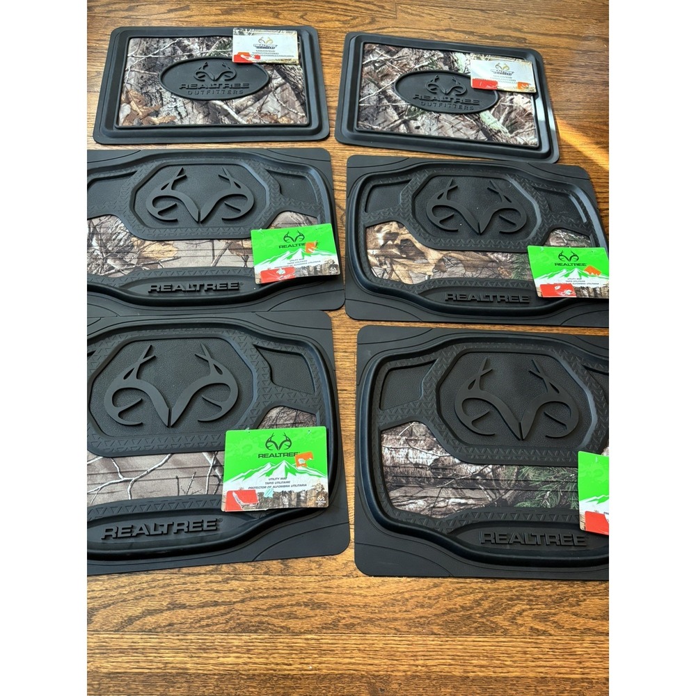 Realtree Camo Rear Floor Mat, Auto Car Truck  Lot Of 6 Utility Mats